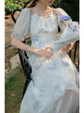 Fairycore High Waist Dress With Beaded Neck