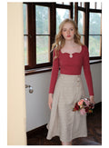 Elegant Tweed A Skirt