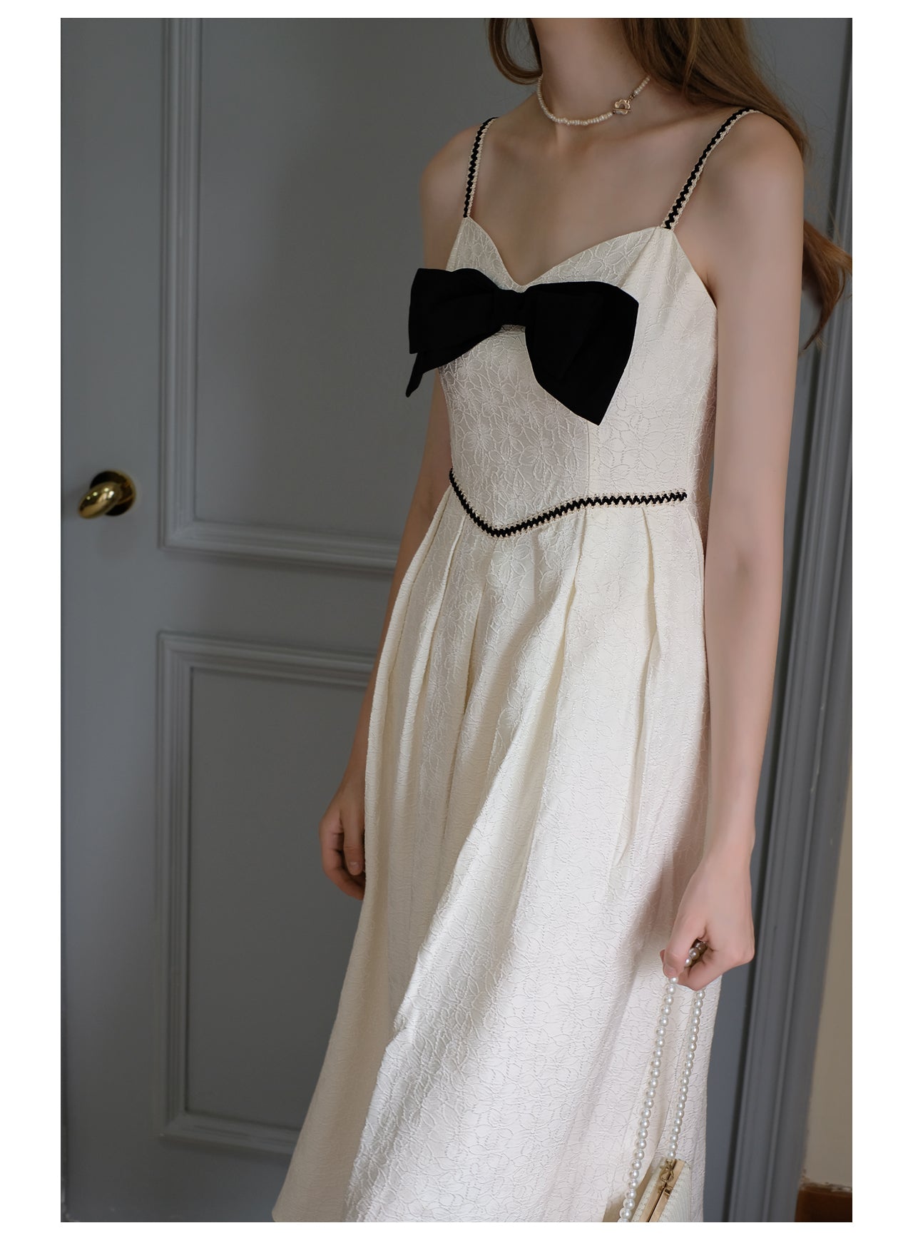 Solid Bow Slip Dress