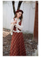 Romantic Academia Cotton Blouse + Plaid Vest + Skirt 3pcs Set