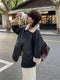 Fleece Lined Synthetic Leather Coat