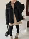 Casual Zip Up Faux Fur Coat