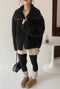 Casual Zip Up Faux Fur Coat