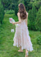 Romantic Style V Neck Ruffle Flowy Dress