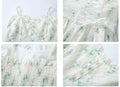 Cottagecore Floral Print Lace Up Slip Dress