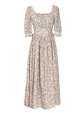 Vintage Lavender Slim High Waist Maxi Dress
