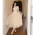 Retro Princess Puffy Sleeve Slim Waist Dress