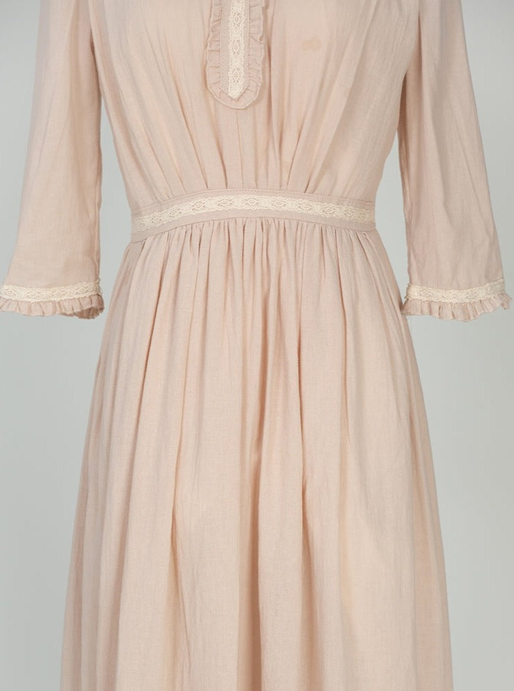 Ruffles Stand Collar Dress