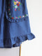 Ruffled Hem Cute Embroidered Denim Shorts