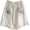 Cute Embroidered Pockets Lace Trim Lined Shorts