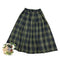 Academia Green Plaid Woolen Skirt