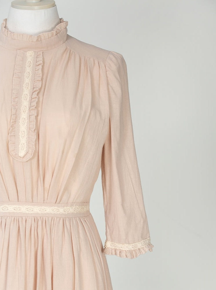 Retro Royalcore Ruffled Collar Dress