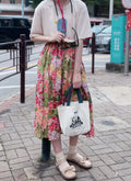 Lightweight Ramie Floral Print Skirt