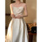 Elegant White Satin Dress