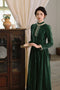 Stand Collar Velvet Victorian Dress