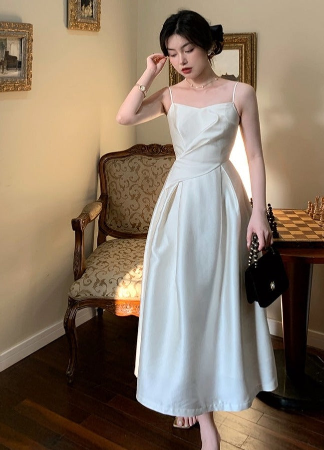 Elegant White Satin Dress– The Cottagecore