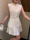 Elegant Sleeveless Top+ Pleated Skirt 2pcs Set