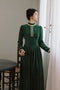 Stand Collar Velvet Victorian Dress