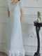 Antique Lace Trim Slim Waist Dress