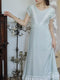 Antique Lace Trim Slim Waist Dress