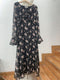 Black Floral Chiffon Dress