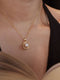 CZ Diamonds Encircled Pearl Pendant Necklace