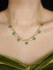 Green Crystal Layered Necklace