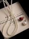 Heart Pendant Pearl Necklace