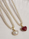 Heart Pendant Pearl Necklace