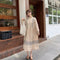 Frilled Collar Embroidered Cotton Dress