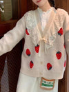 Cute V Neck Strawberry Cardigan