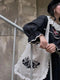 Embroidered Ruffled Collar Linen Dress