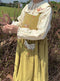 Super Cute Embroidered Drawstring Corduroy Pinafore Dress