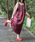 Cute Embroidered Overall Dress