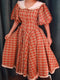 Vintage Plaid Belted Dress