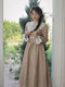 Lace Collar Linen Period Dress