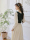 Vintage Lace Up Vest + Velvet White Dress