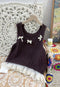 Cute Bows Lace Hem Vest