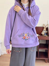 Floral Embroidered Hoodie