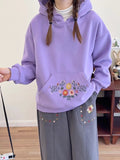 Floral Embroidered Hoodie