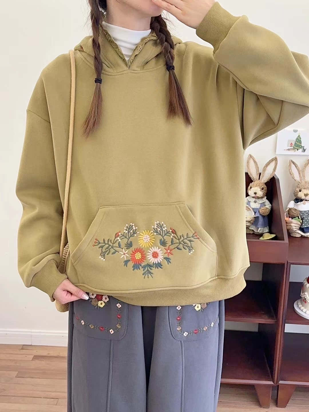 Floral Embroidered Hoodie– The Cottagecore