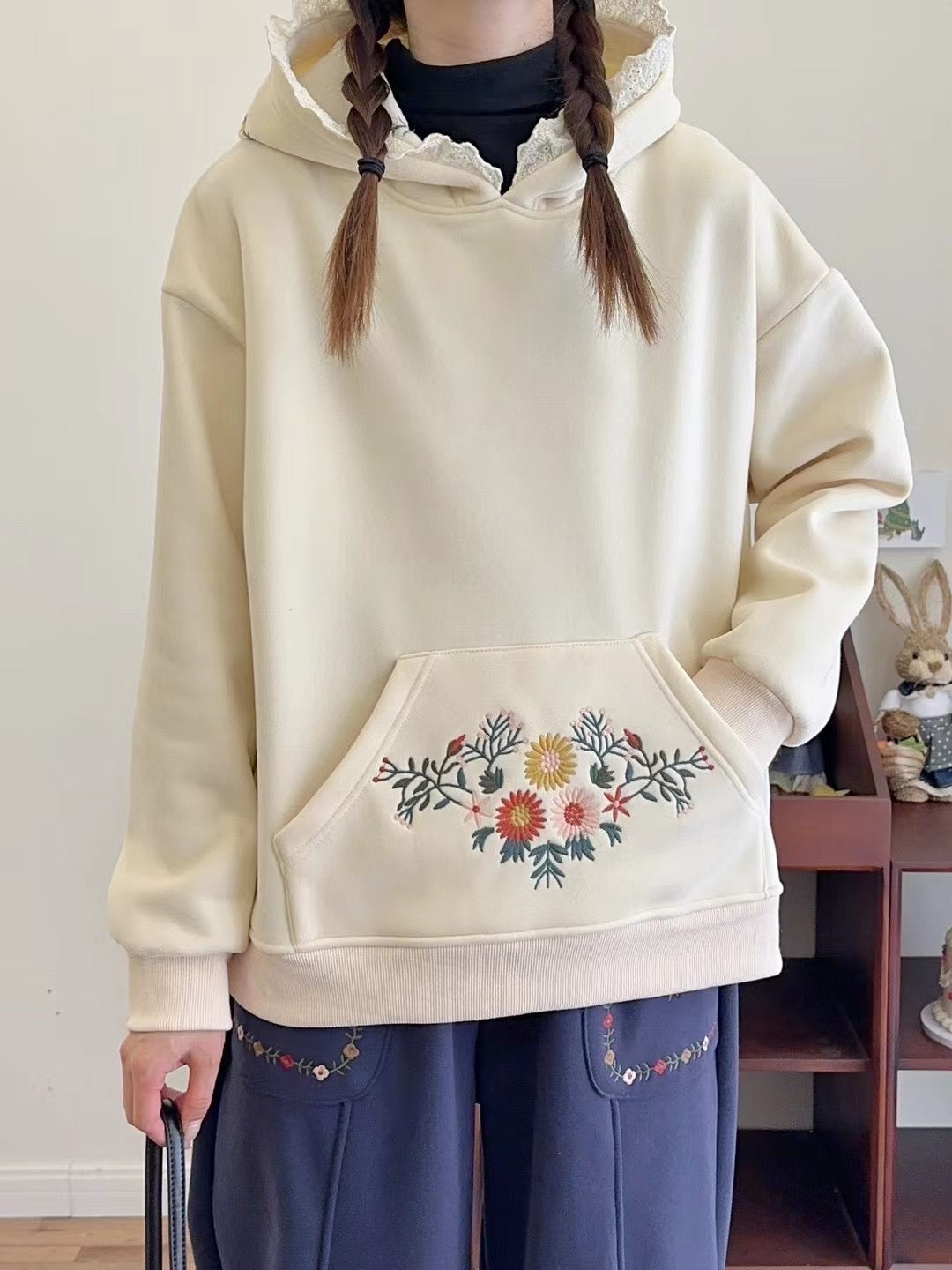 Floral Embroidered Hoodie– The Cottagecore