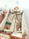 Super Cute Embroidered Collar Quilted Coat