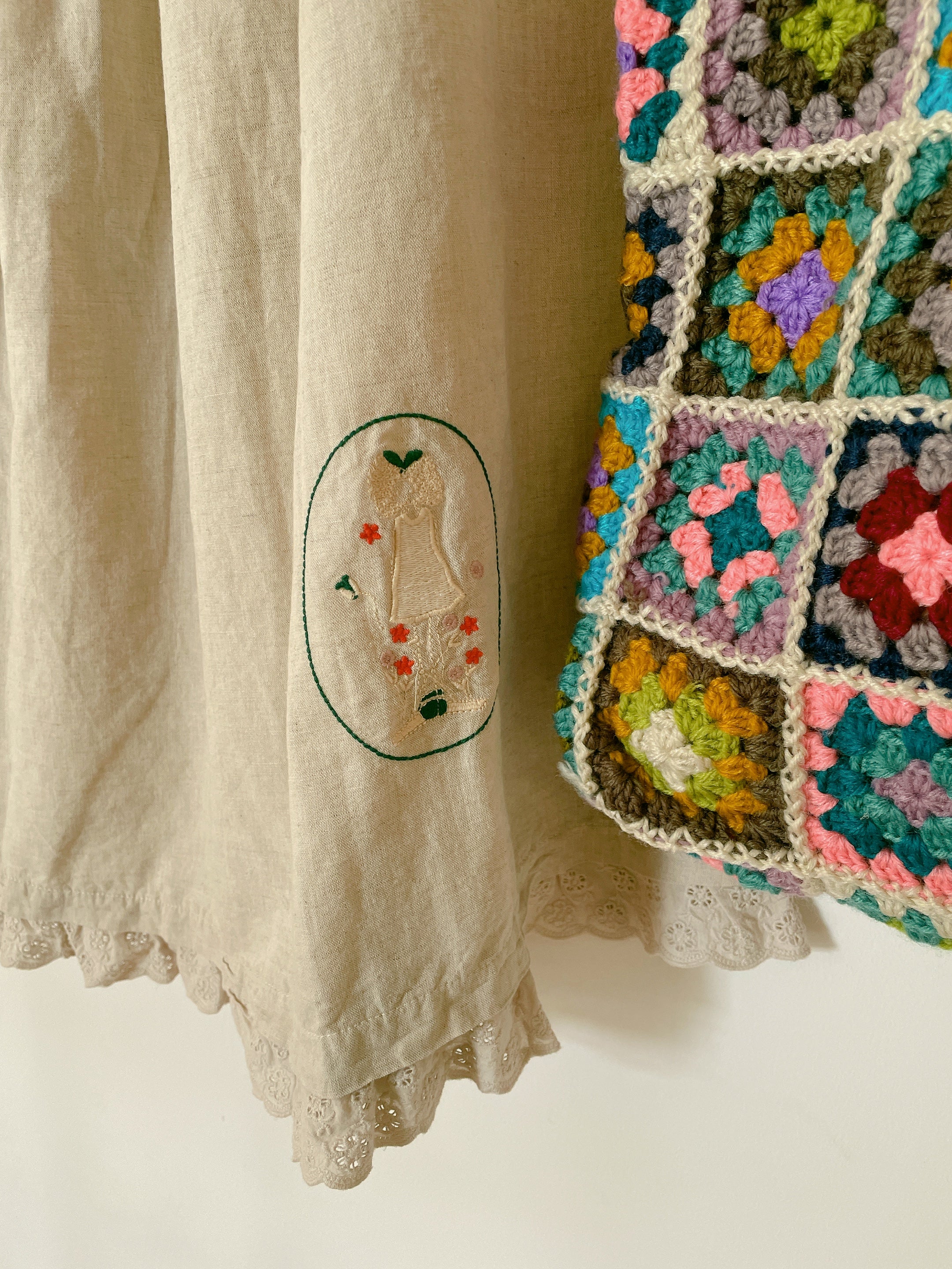 Cute Embroidered Linen Skirt The Cottagecore