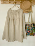 Cute Embroidered Linen Skirt