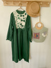 Embroidered Corduroy Dress