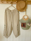 Cute Linen Little Flowers Crop Pants