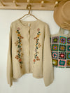 Hand Embroidered Wool Cardigan