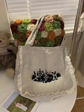 Naturecore Embroidered Linen Tote Bag