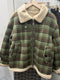 Academia Fleece Lined Plaid Coat